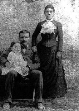 William Michael Barada, wife Annie Deroin, and child